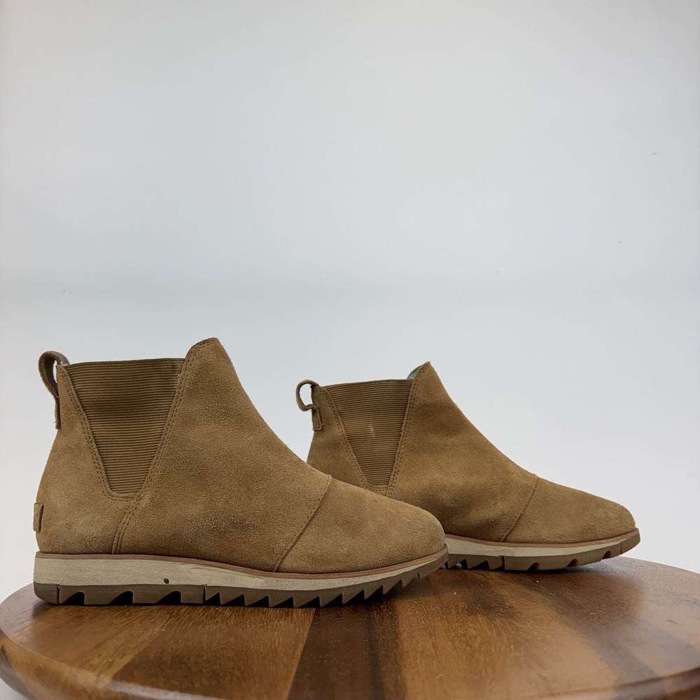 Womens Sorel Harlow Brown Suede Waterproof‎ Leather Chelsea Boots Size 6 M GUC